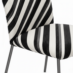 Adorienne Dining Chair striped upholstery seat and backrest detail