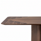 Close-up of the Marlowe Marble Dining Table tabletop surface and visible edge detail