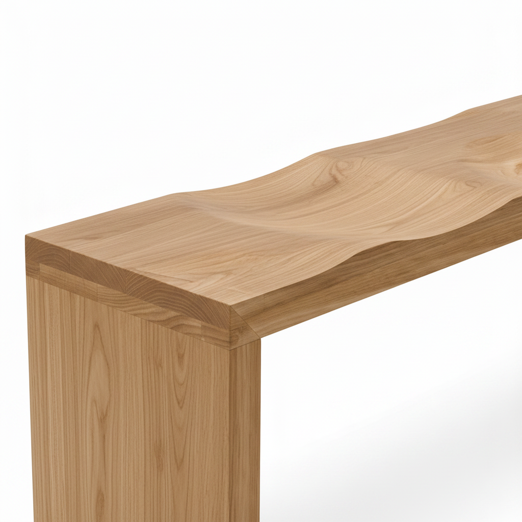 Pavorin Dining Bench engineered wood seat and edge detail
