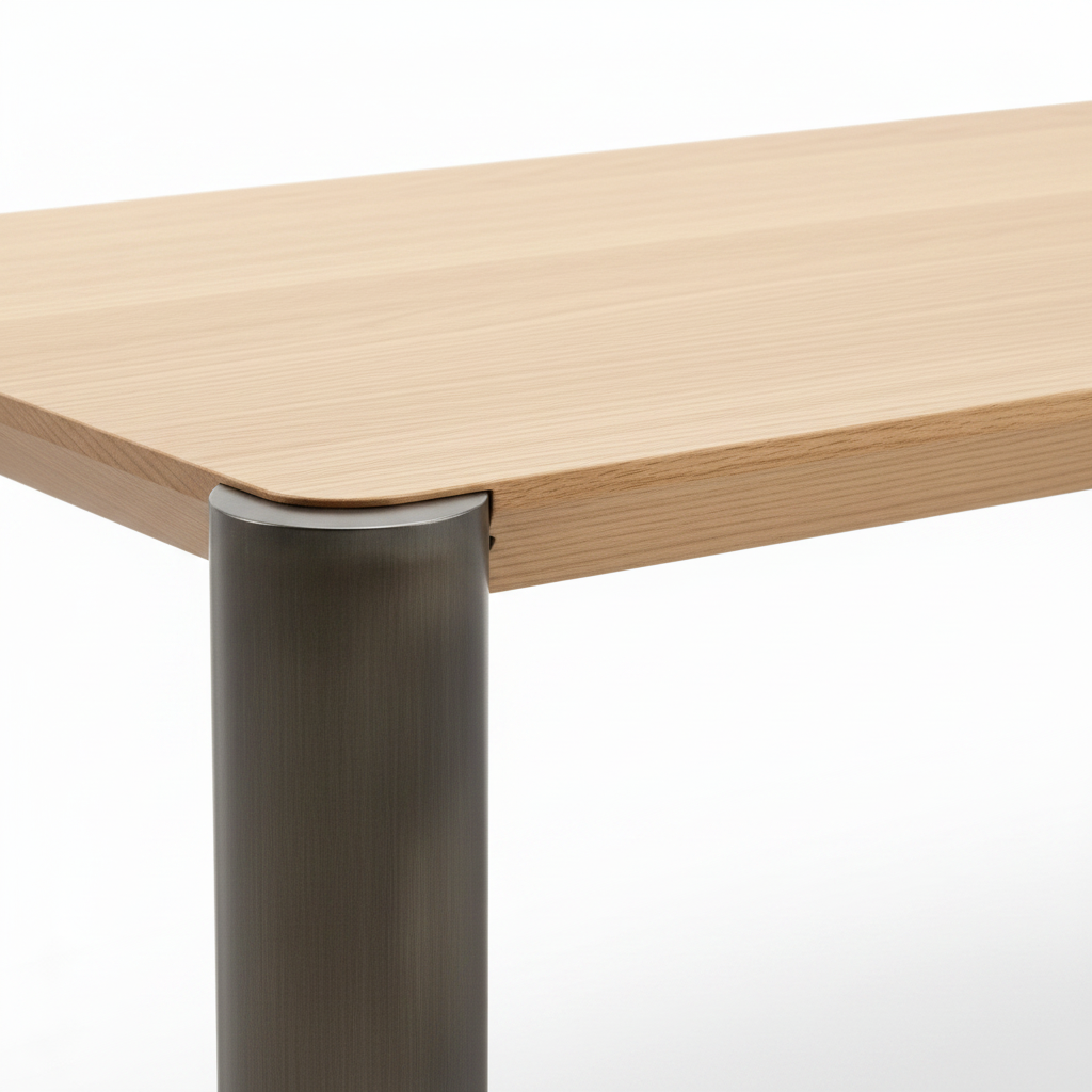 Zaforin Dining Table light ash wood tabletop and rounded edge detail
