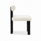 Almerique Dining Chair white fabric side profile 90 degree view