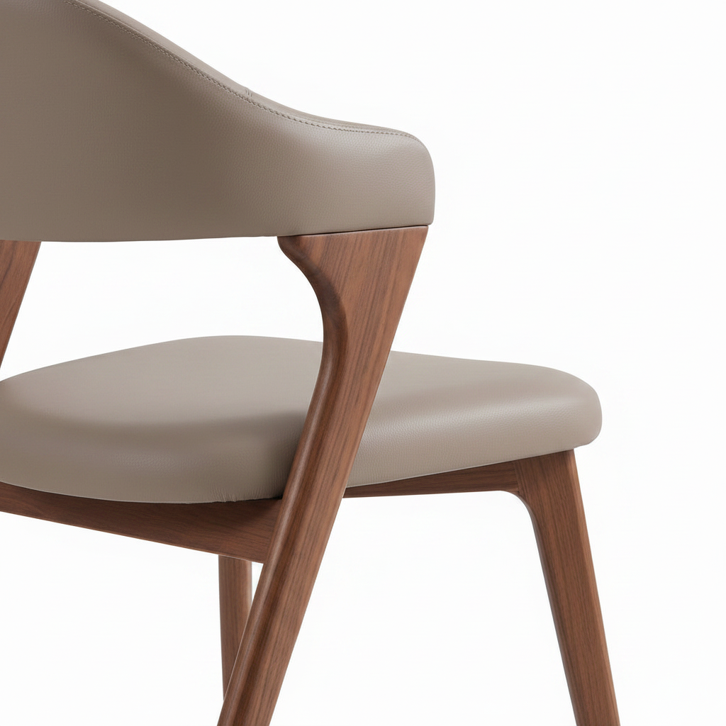 Odette Dining Chair ash wood legs and frame detail
