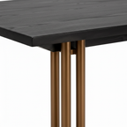Close-up of Sorelian Dining Table ash wood leg and tabletop connection