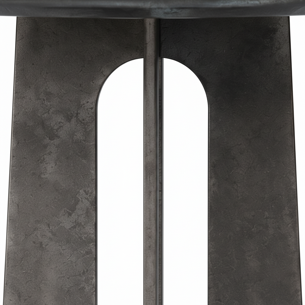 Close-up of the pedestal opening and dark material on the Jasvane End Table