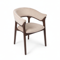 Katell Dining Chair ash wood upholstered chair, 45-degree front view