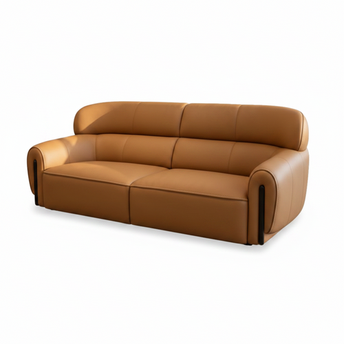 Left-front 45-degree view of the Mavero Leather Sofa