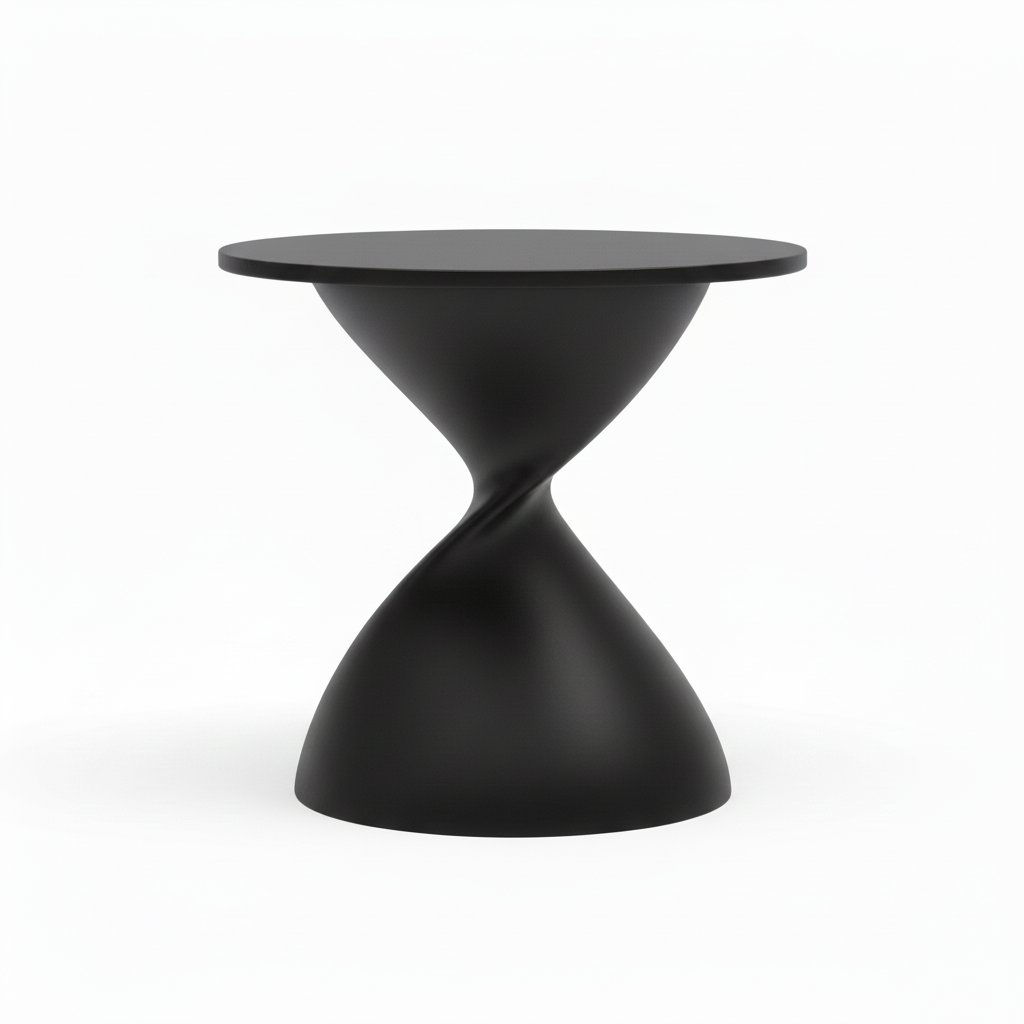 Orlisse End Table complete product left 45 degree close detail showing tabletop on white background