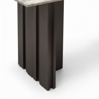 Corvane dining table dark fluted leg and support detail