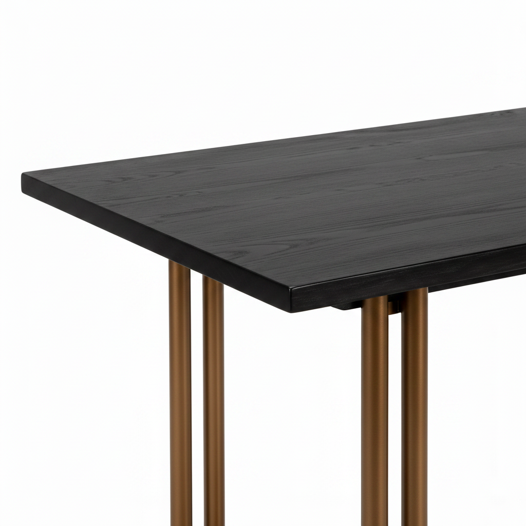 Close-up of Sorelian Dining Table ash wood tabletop edge and surface