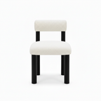 Almerique Dining Chair white upholstered dining chair front view