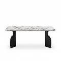 Elysian Marble Dining Table in a straight front view on a white background