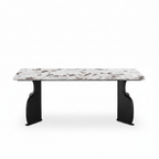 Elysian Marble Dining Table in a straight front view on a white background