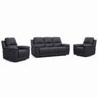 Monteluce Leather Sofa Set dark leather second right front 45 degree view