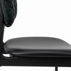 Quessan Dining Chair black upholstered seat and backrest texture detail