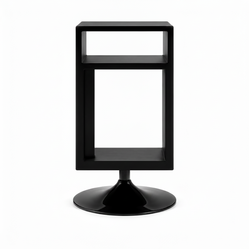 Gracelon End Table black rectangular tabletop and open shelf detail