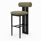 Westmere Noir Bar Stool on a white background, left-front three-quarter view