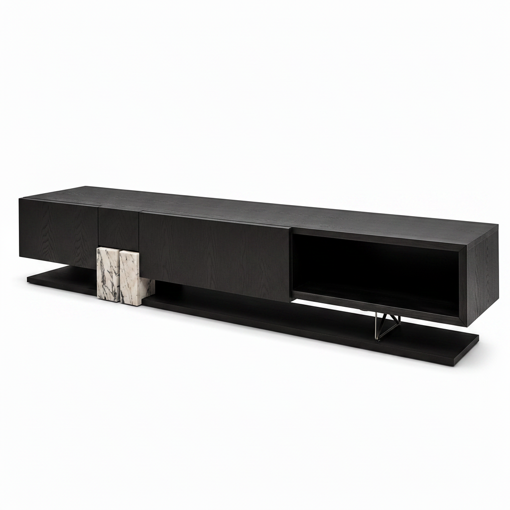 Kairis TV Stand on a white background, right-front view