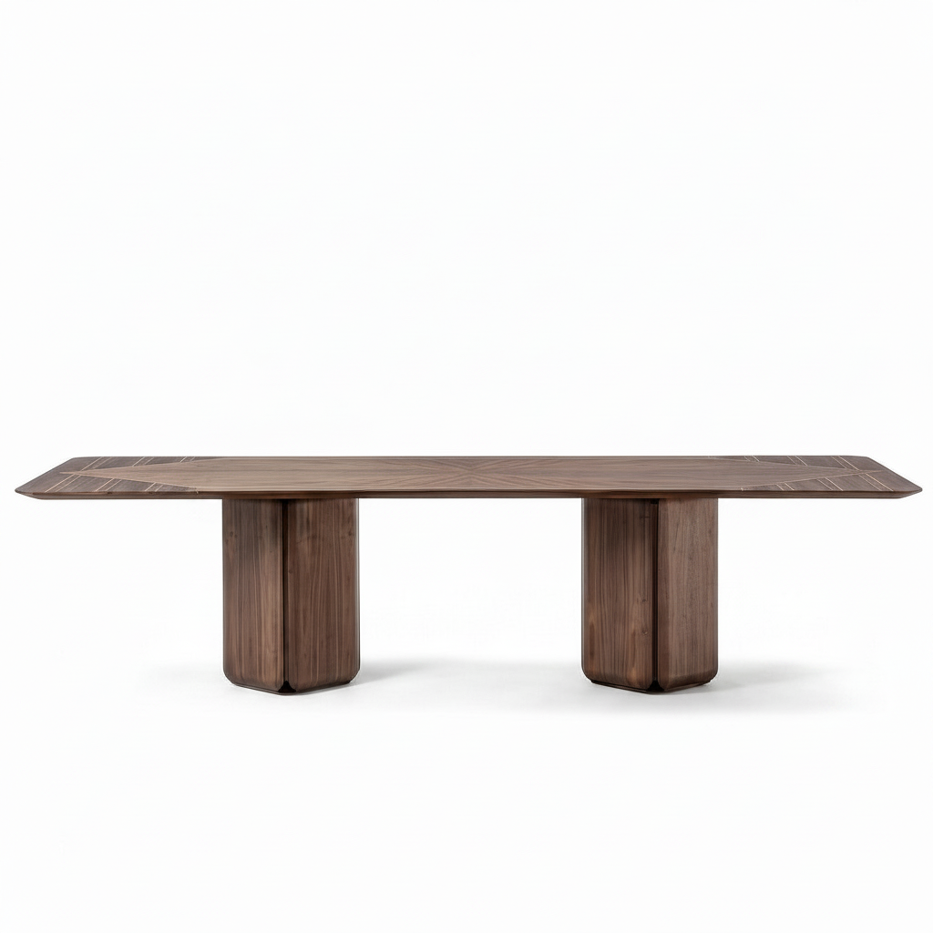 Marlowe Marble Dining Table in a straight-on front view on a white background