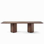 Marlowe Marble Dining Table in a straight-on front view on a white background