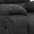 Bellecour Fabric Sofa Set dark charcoal fabric arm and seam detail