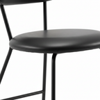 Wavessa Dining Chair black leather chair legs and frame detail