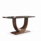 Solstice Marble Dining Table white background 45 degree three quarter view