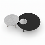 Tervelle Coffee Table set in black and white, high-angle view showing both tabletops