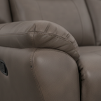 Asterwyn Leather Sofa Set brown gray leather arm and seam detail