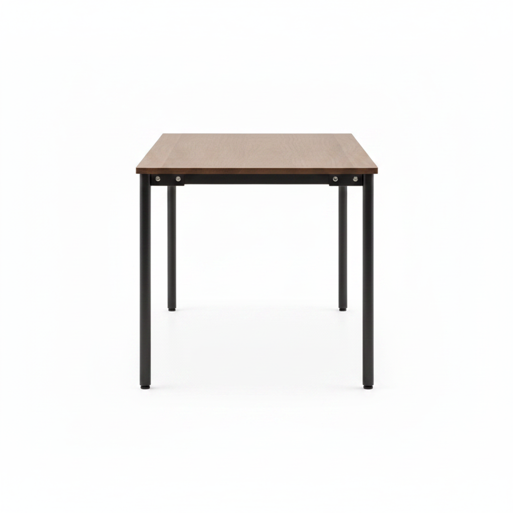 Uverin Dining Table in wood, 90-degree side view on white background