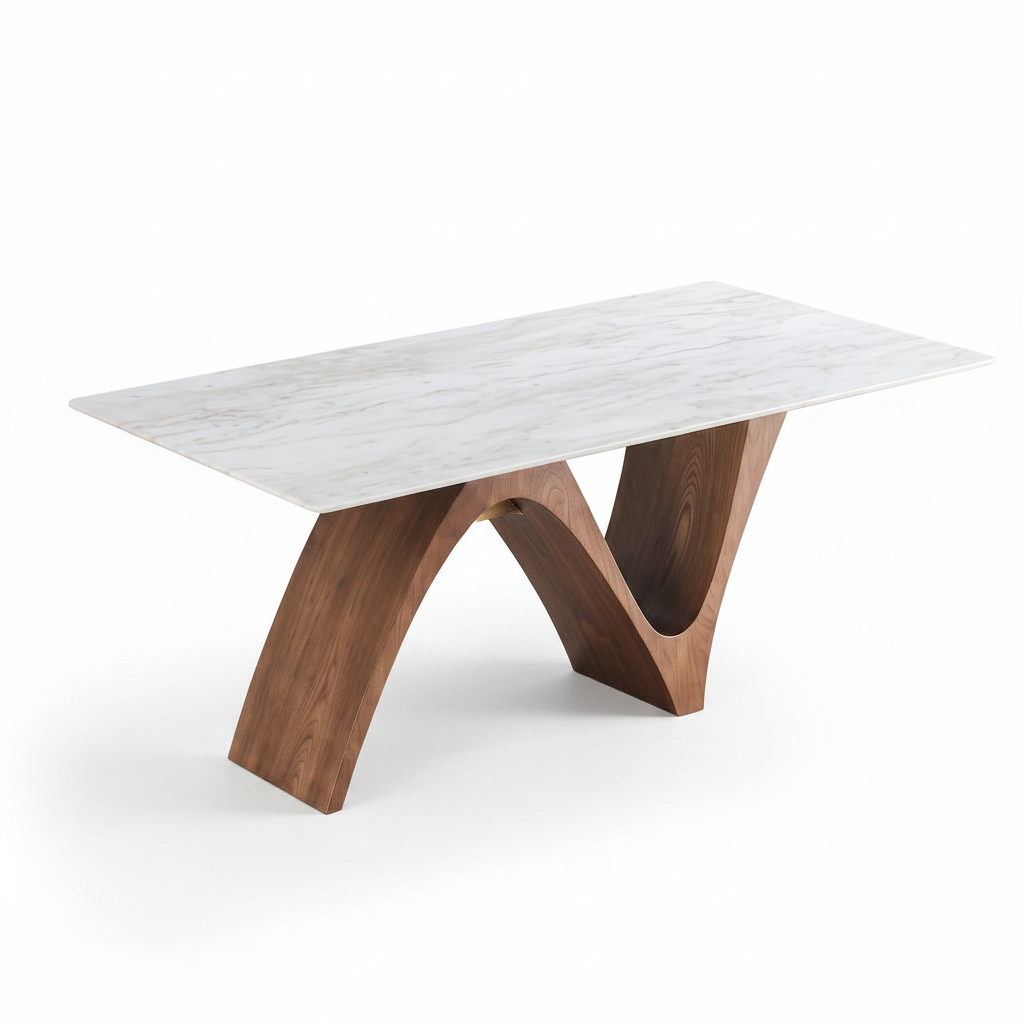 Sorelle Dining Table white background 45 degree three quarter view