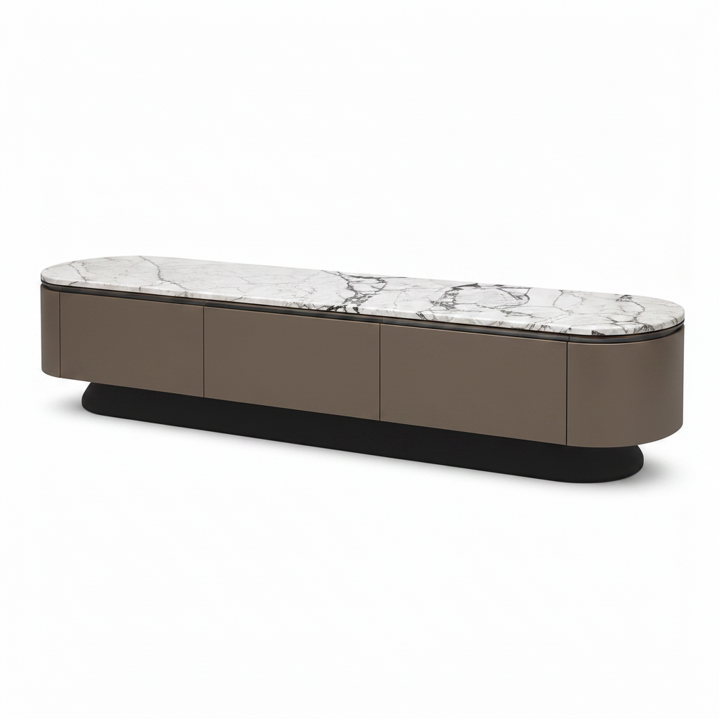 Norelle TV Stand on a white background, left-front view