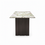 Corvane dining table true 90-degree short-end view