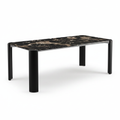Urbelle Dining Table in black and wood, front-right 45-degree view on white background