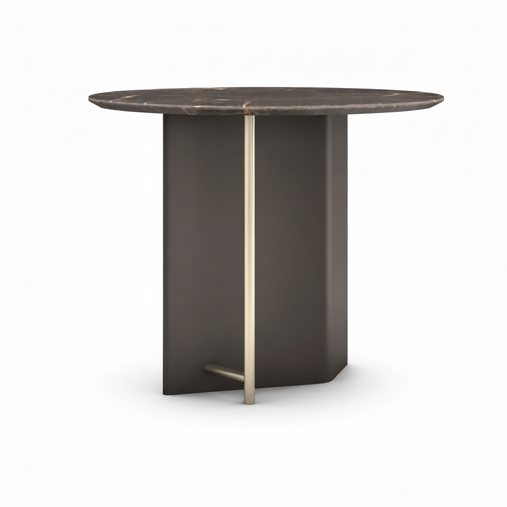 Front view of the dark marble Valmere End Table