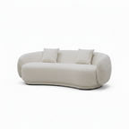 Franchet Loveseat cream fabric second right front 45 degree view