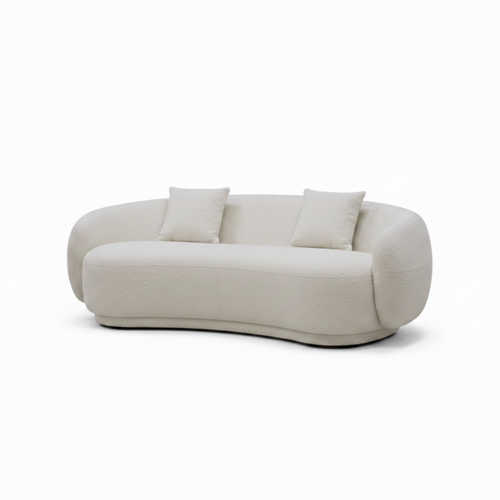 Franchet Loveseat cream fabric second right front 45 degree view