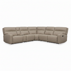 Cortevia Leather Sectional right-front 45-degree curved leather sofa product view on white background