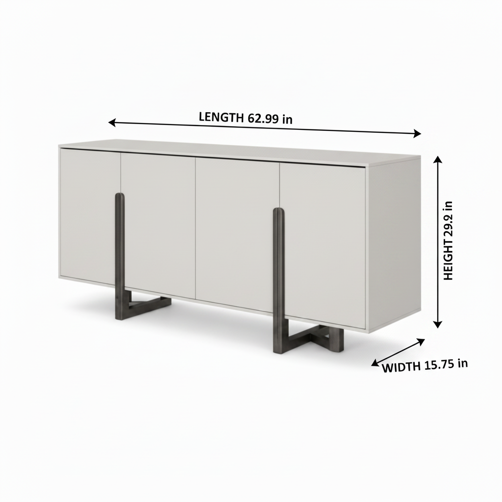 Invera Sideboard corrected width dimension diagram