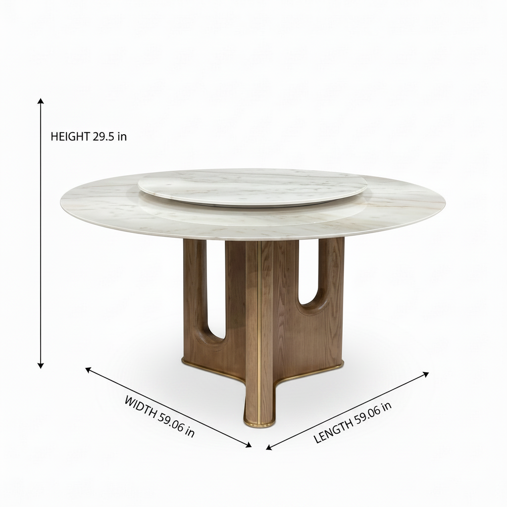Isolde Round Dining Table dimension diagram