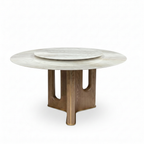 Isolde Round Dining Table elevated oblique view