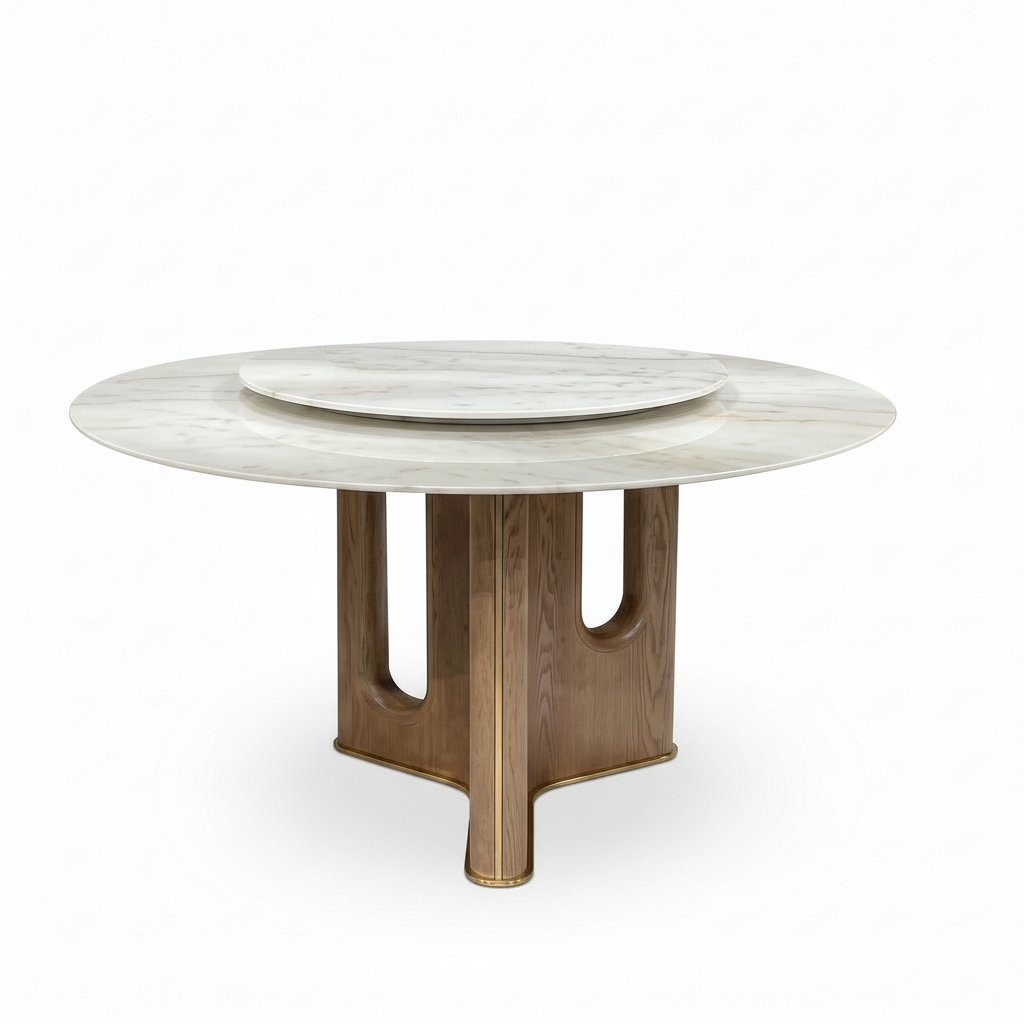 Isolde Round Dining Table strict front view
