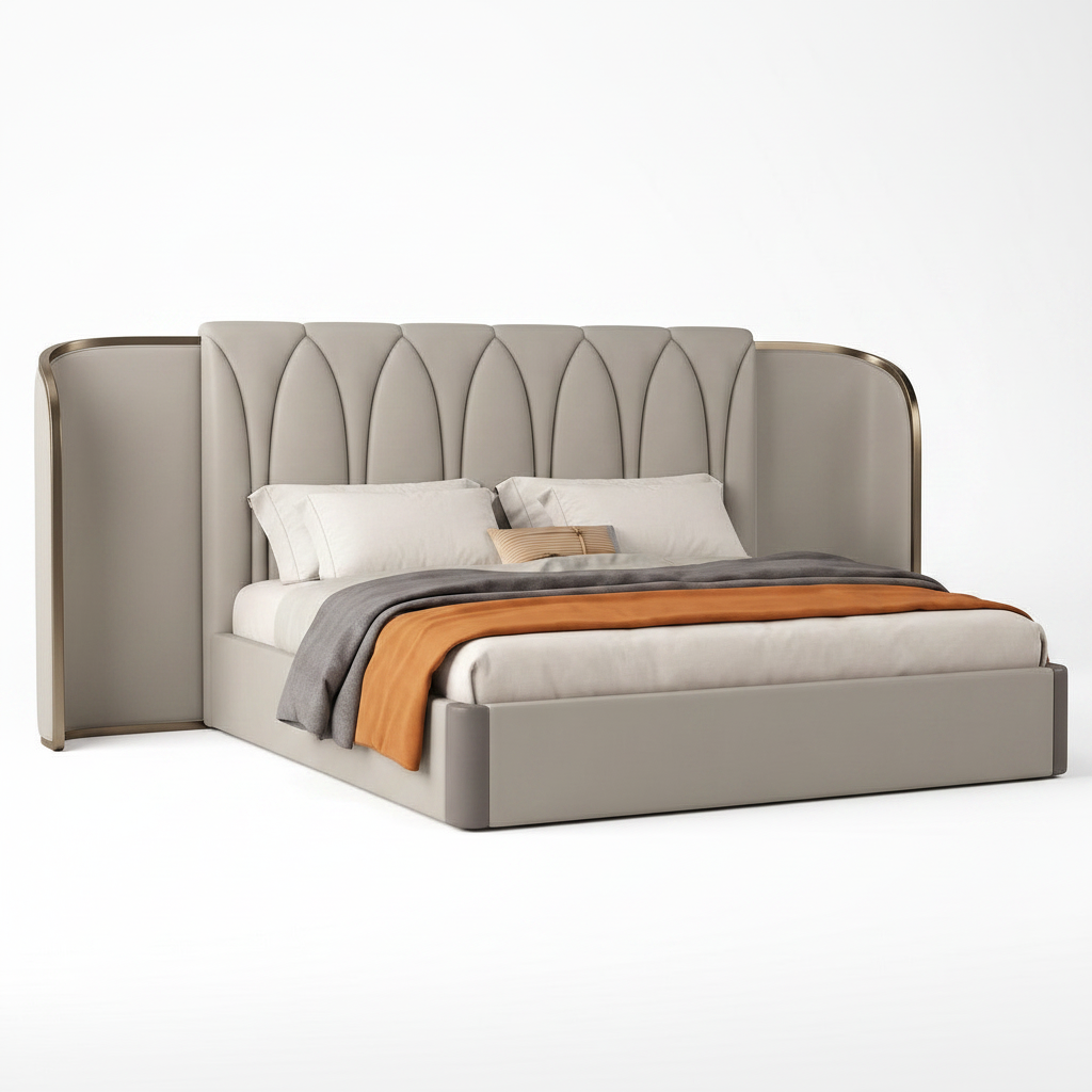 Iveronne Bed left-side view of the bed frame on a white background