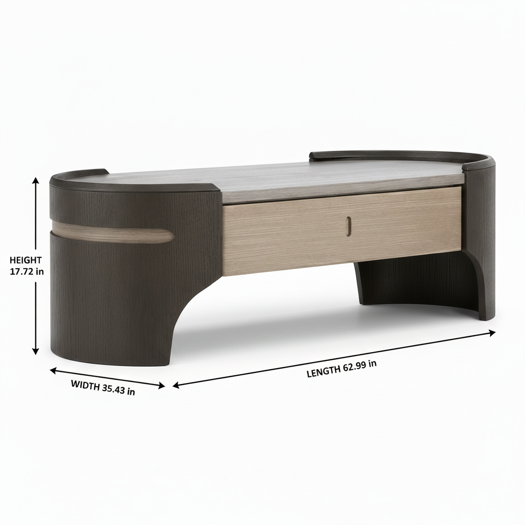 Iveronne Coffee Table dimension diagram