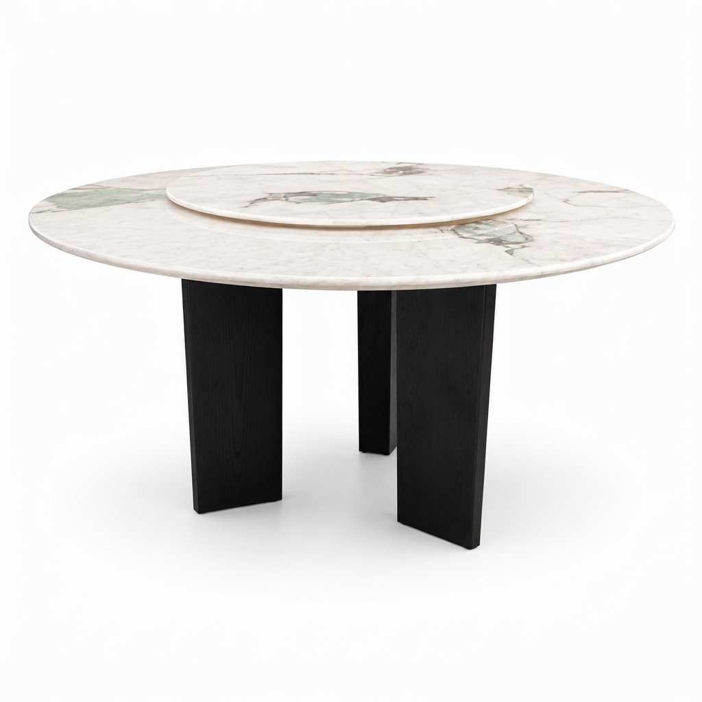 Ivorel Dining Table corrected three-leg front view