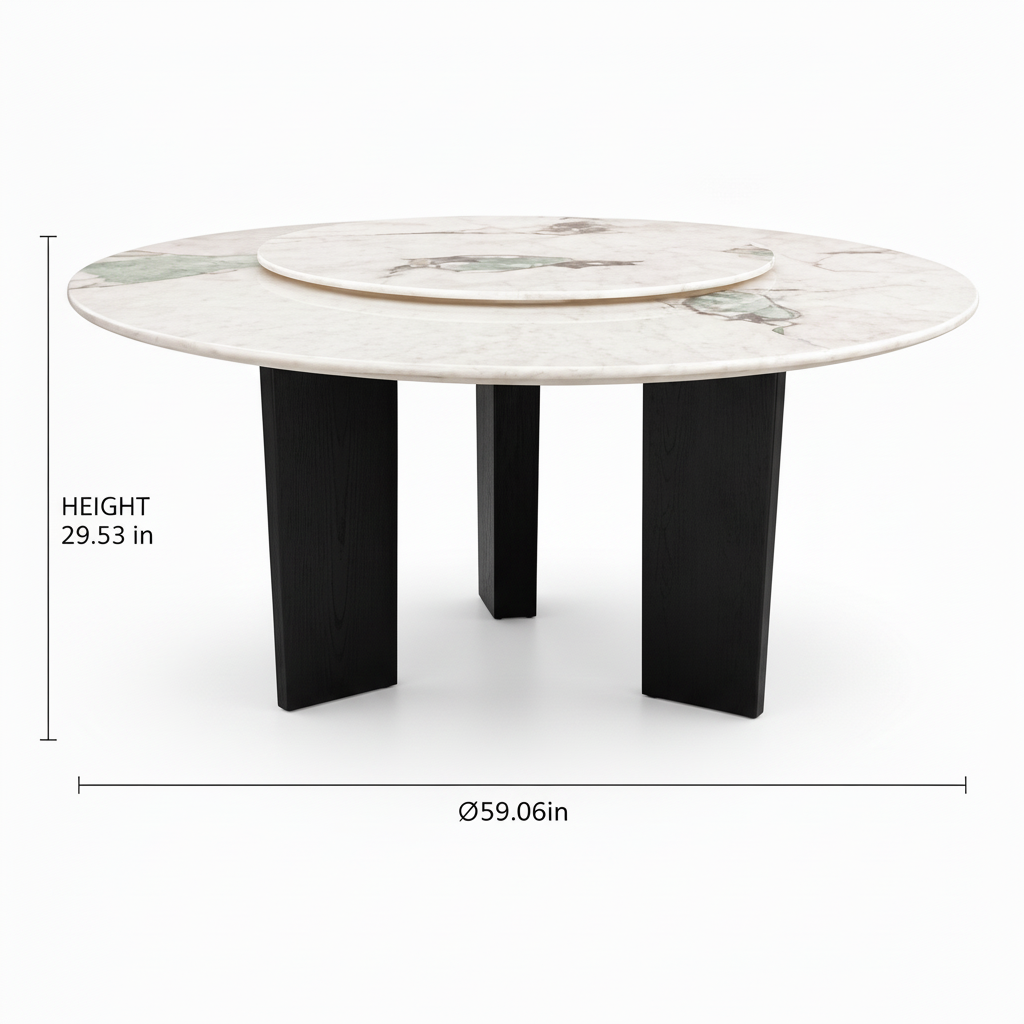 Ivorel Dining Table diameter dimension diagram