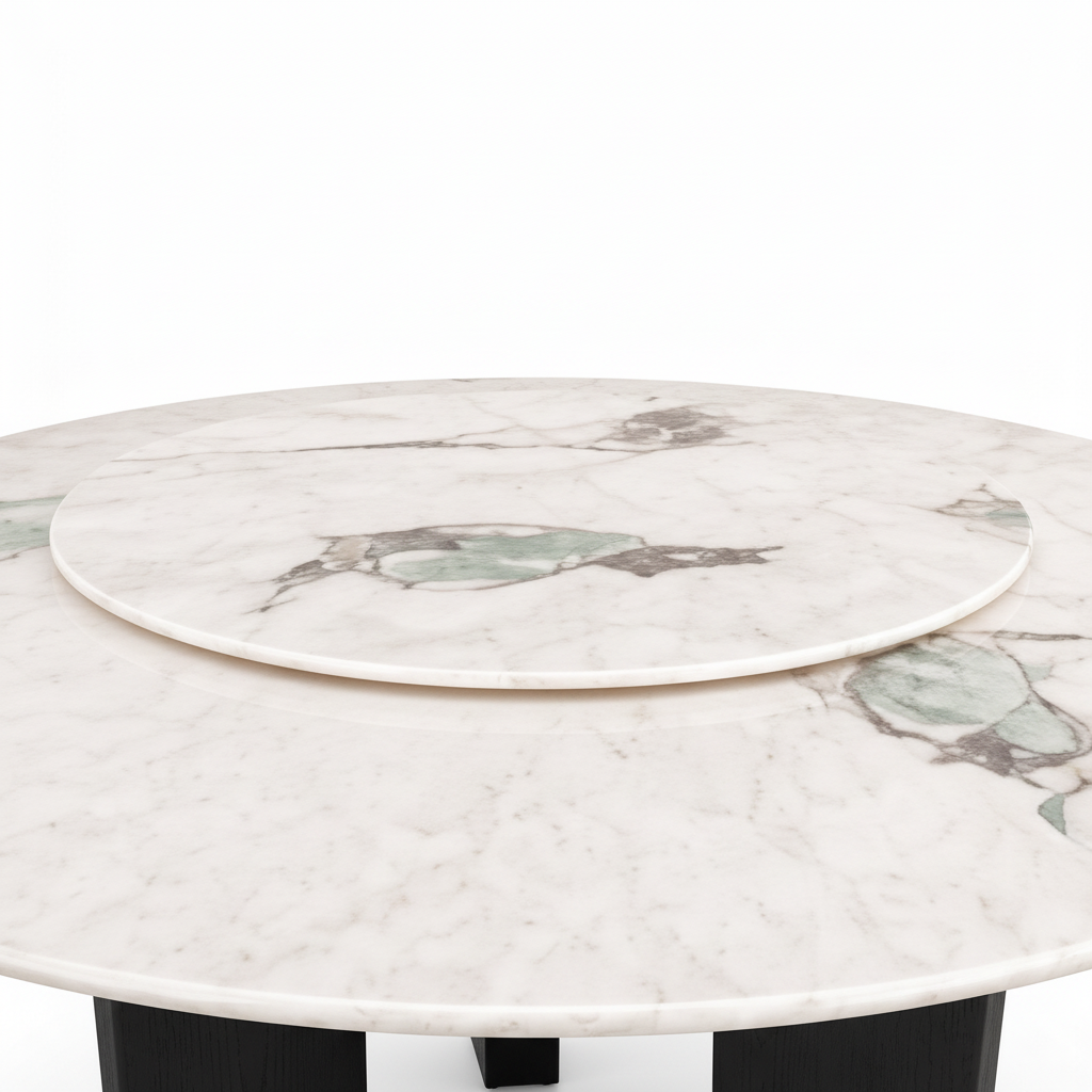Ivorel Dining Table raised-center stone detail