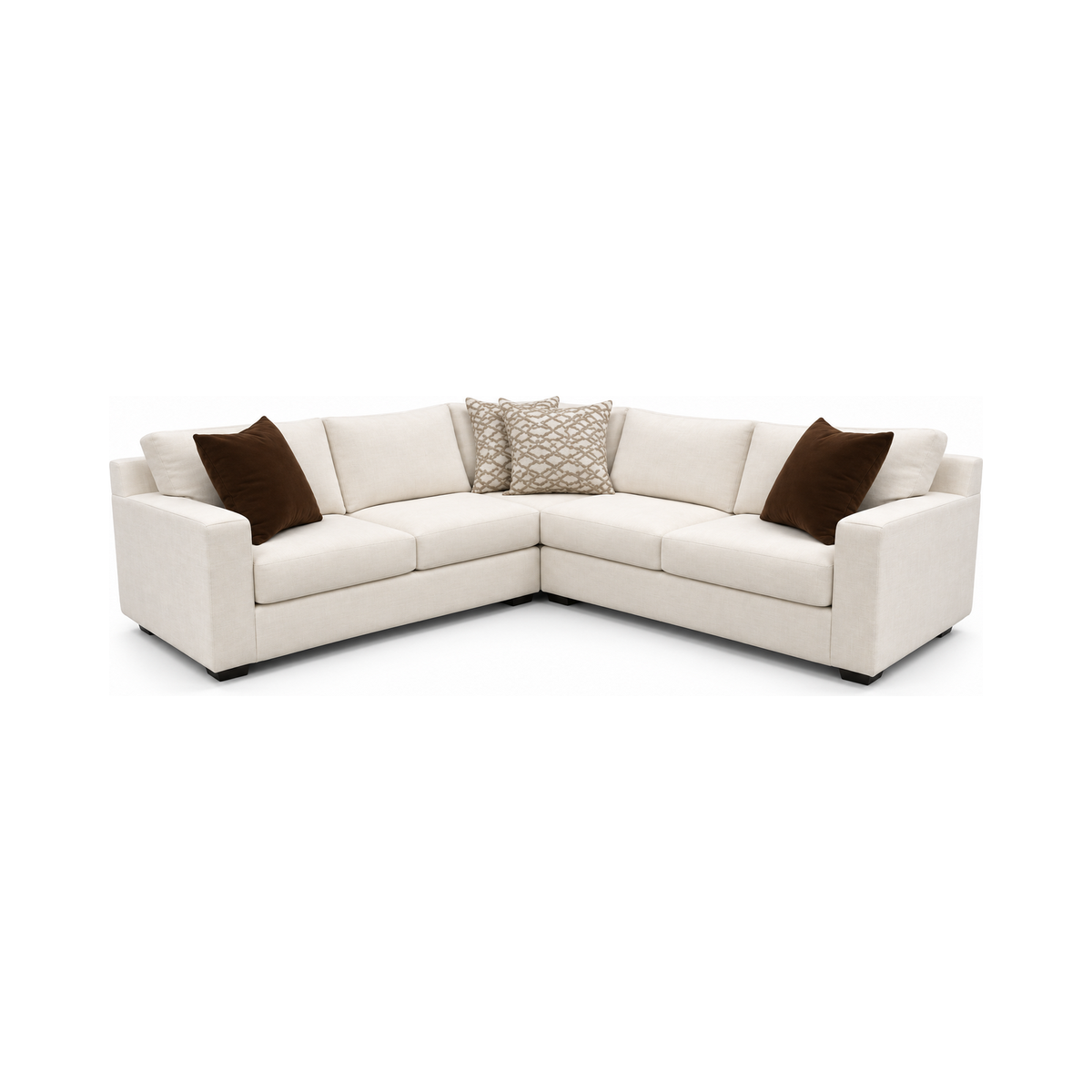 Ivorelle Ivory Sectional — full product, square white background