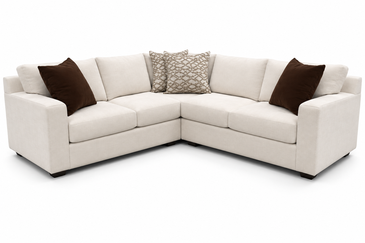 Ivorelle Ivory Sectional — arm and cushion detail