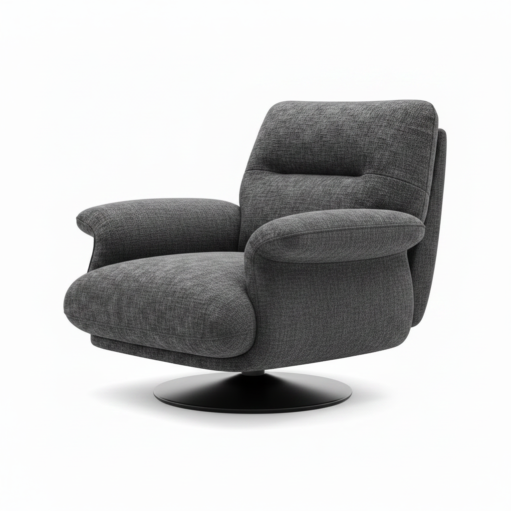 Jasmorin Accent Chair side view with the back facing right and the seating opening facing left.