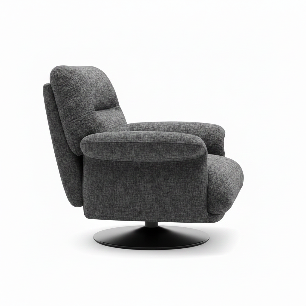 Jasmorin Accent Chair opposite side view with the back facing left and the seating opening facing right.